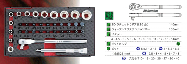手数料安い プリマスターライトPro-Auto プロオート 48PCツールキット ボックス 黒 TE-348B