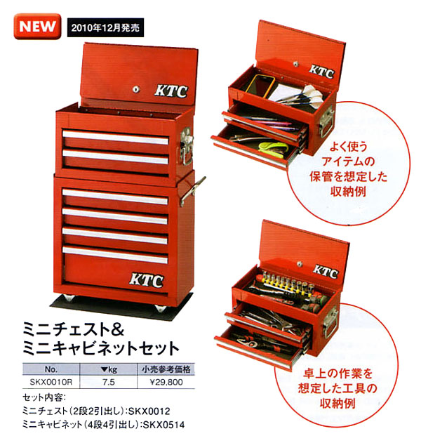 KTC SKX0010R ミニチェスト&ミニキャビネットケースセット 【1S